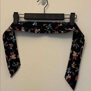 Floral Black Scarf